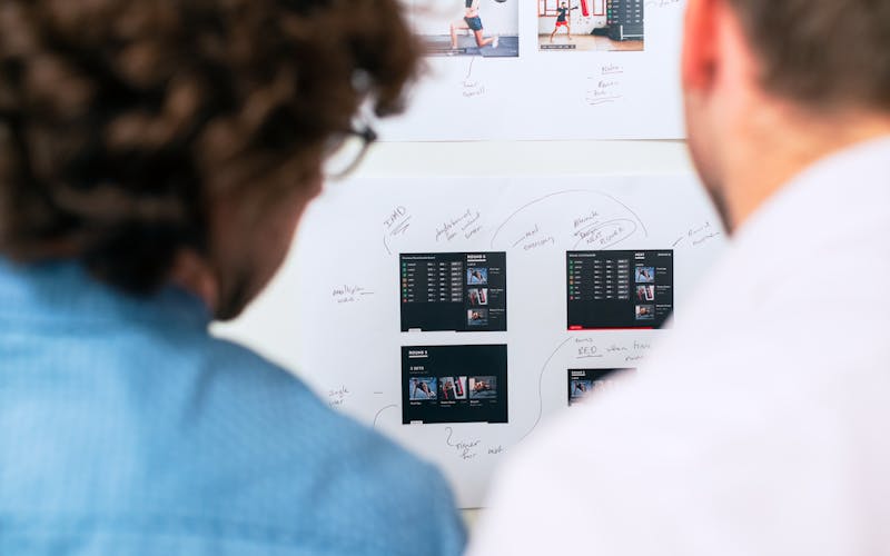 Engineers reviewing a design together