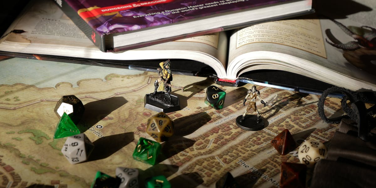 3D-printed tabletop gaming terrain and miniature figures